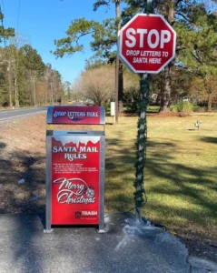 santa mailbox stop sign trash rangers