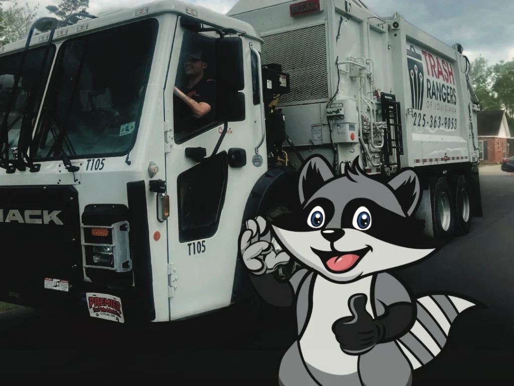 trash rangers truck and raccoon