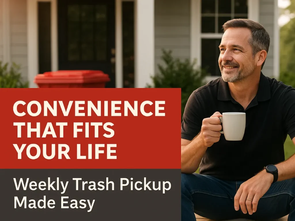 morning coffee trash pickup