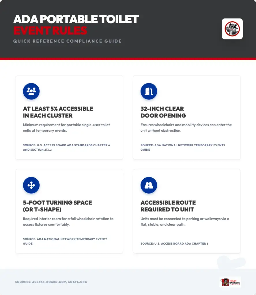 ada portable toilet event rules compliance guide