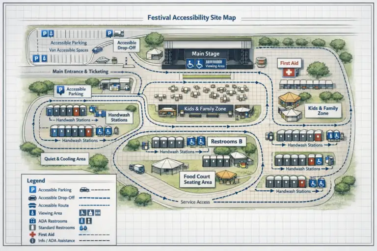 festival accessibility site map