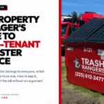 Trash Rangers eight yard red front-load commercial dumpster for multi-tenant properties