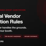 Festival Vendor Sanitation Rules: the organizer handles the grounds, you handle your booth
